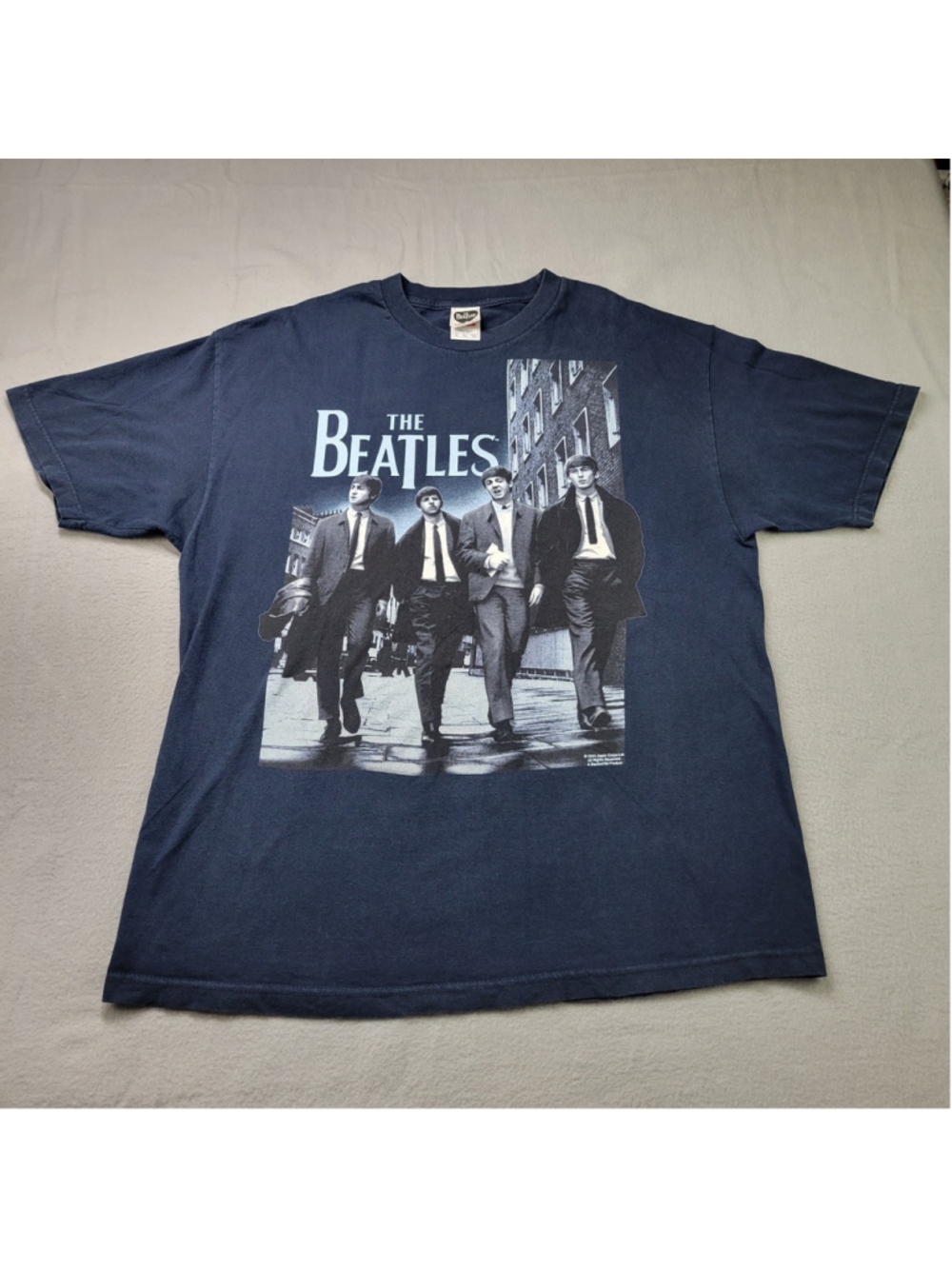 Vintage The Beatles Shirt XL Navy Blue Apple Corps Walking Graphic Band Tee 2008
